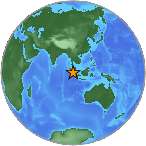 Earthquake location -1.8395S, 99.6549W