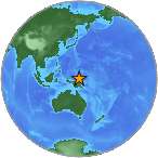 Earthquake location 0.4974S, 147.3625W