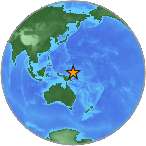 Earthquake location -1.4539S, 148.0562W