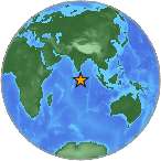 Earthquake location -2.0051S, 82.3075W