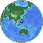 Earthquake location 12.8036S, 123.2338W