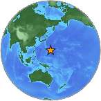 Earthquake location 18.0915S, 148.1379W