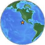 Earthquake location 21.4283S, -117.7173W
