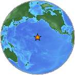 Earthquake location 20.0287S, -157.7362W