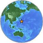 Earthquake location 22.6402S, 145.2034W