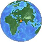 Earthquake location 27.1241S, 53.8648W
