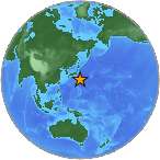 Earthquake location 28.5655S, 142.7077W