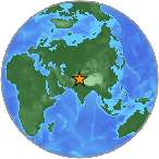 Earthquake location 34.2827S, 74.0676W