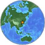 Earthquake location 39.3013S, 117.9093W