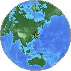 Earthquake location 41.3229S, 128.9866W