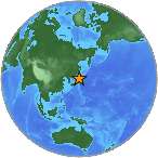 Earthquake location 40.5216S, 142.127W