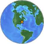 Earthquake location 40.2621S, -74.2456W