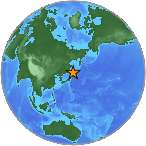 Earthquake location 46.5263S, 145.726W