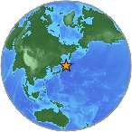 Earthquake location 44.1877S, 149.4733W