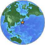 Earthquake location 45.5569S, 155.2462W