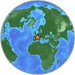 Earthquake location 44.6346S, 4.6679W
