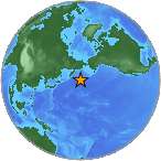 Earthquake location 52.0415S, 176.6871W