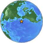 Earthquake location 51.9401S, -170.8822W