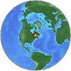 Earthquake location 47.573S, -70.403W