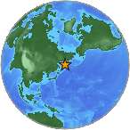 Earthquake location 53.6917S, 155.2777W