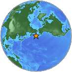Earthquake location 53.1344S, 178.2195W