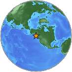 Earthquake location 56.6481S, -135.7767W