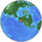 Earthquake location 56.952S, -139.72W
