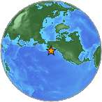 Earthquake location 56.9976S, -149.3459W