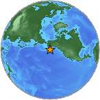 Earthquake location 56.7737S, -155.1726W