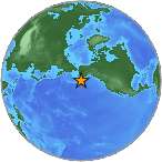Earthquake location 55.4363S, -159.6379W