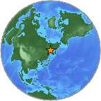 Earthquake location 57.7307S, 145.7058W