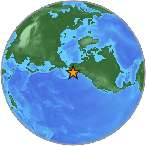 Earthquake location 58.1493S, -153.7365W