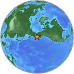 Earthquake location 61.0864S, -168.7233W