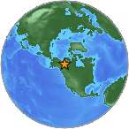 Earthquake location 65.6437S, -122.6563W
