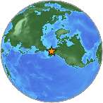 Earthquake location 65.6622S, -154.3998W