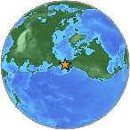Earthquake location 65.5592S, -166.7722W