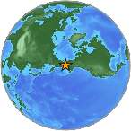 Earthquake location 67.3382S, -171.8345W
