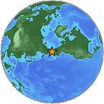Earthquake location 65.7514S, -174.9226W