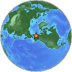 Earthquake location 67.7373S, -157.4198W