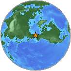 Earthquake location 67.7962S, -171.4519W