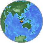 Earthquake location -8.8683S, 110.5738W