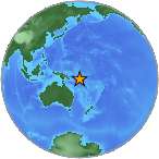 Earthquake location -11.0133S, 162.141W