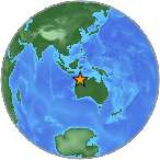 Earthquake location -16.3922S, 118.8404W