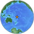 Earthquake location -16.2516S, 178.1026W