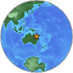 Earthquake location -20.88S, 151.9351W