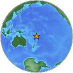 Earthquake location -19.4421S, 177.8223W