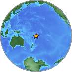 Earthquake location -22.2111S, -176.0769W