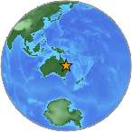 Earthquake location -25.0917S, 151.484W