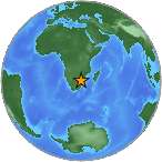 Earthquake location -26.4317S, 27.7776W