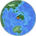 Earthquake location -32.3592S, 122.4342W